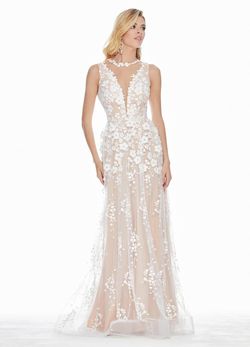 Style 1392 Ashley Lauren White Size 8 Floor Length Tall Height Mermaid Dress on Queenly