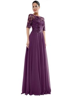 Style M286 Colors Purple Size 12 Sequined Plus Size Floor Length A-line Dress on Queenly