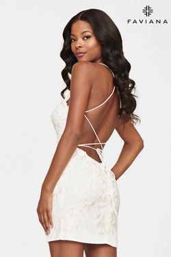 Style S10602 Faviana White Size 8 Bachelorette Cocktail Dress on Queenly