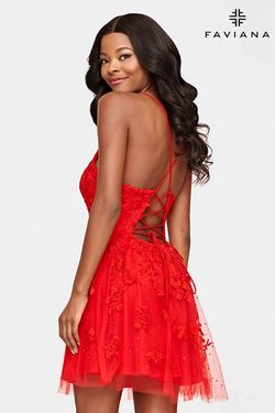 Style S10709 Faviana Red Size 0 Homecoming Cocktail Dress on Queenly