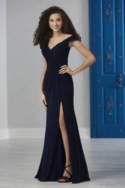 Style 22854 House Of Wu Blue Size 12 Military Plus Size Tall Height Mermaid Dress on Queenly