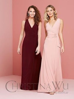 Style 22022 House Of Wu Pink Size 14 Tall Height Bridesmaid Plus Size Floor Length A-line Dress on Queenly