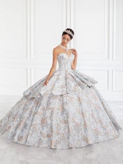 Style 26947 House Of Wu Gold Size 6 Quinceanera Pageant Ball gown on Queenly