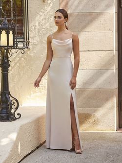 Style 22140 House Of Wu Nude Size 14 Plus Size Tall Height Side slit Dress on Queenly