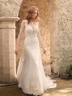 Style 21MS349 Maggie Sottero White Size 22 Tall Height Plus Size Floor Length Mermaid Dress on Queenly