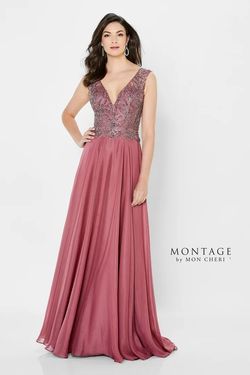 Style 122907 Mon Cheri PInk Size 14 Tall Height V Neck A-line Dress on Queenly