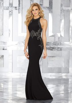 Style 71625 MoriLee Black Size 10 Pageant Jersey Floor Length Mermaid Dress on Queenly