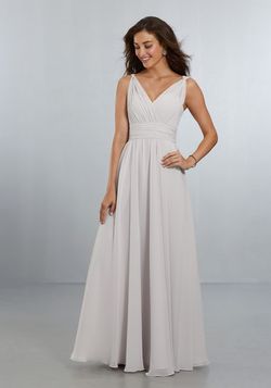 Style 21553 MoriLee White Size 22 Floor Length Bridesmaid A-line Dress on Queenly