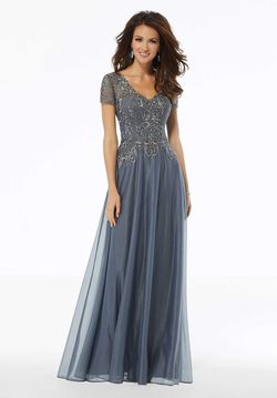 Style 72116 MoriLee Silver Size 16 Plus Size Floor Length A-line Dress on Queenly