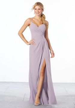 Style 21659 MoriLee Blue Size 10 Tall Height Side slit Dress on Queenly