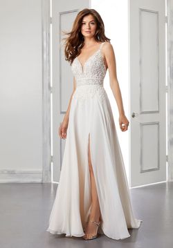 Style 6942 MoriLee White Size 8 Ivory Tall Height A-line Dress on Queenly