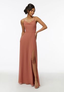 Style 21732 MoriLee Orange Size 20 Floor Length Side slit Dress on Queenly