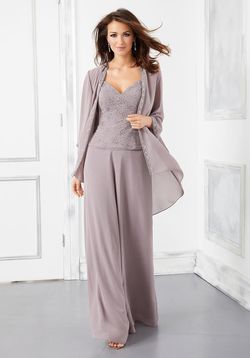 Style 72303 MoriLee Nude Size 12 Tall Height Pageant Floor Length Jumpsuit Dress on Queenly