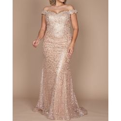 Style Gold Sweetheart Neckline Embroidered Glitter Filigree Mermaid Formal Dress Dylan & David Gold Size 4 Floor Length Mermaid Dress on Queenly