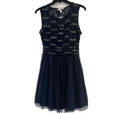 Speechless Blue Size 8 Swoop Wedding Guest Cocktail Dress on Queenly