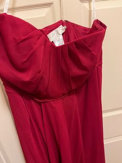 David's Bridal Red Size 22 Prom Jersey A-line Dress on Queenly