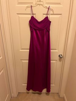 Betsy and Adam Pink Size 14 Swoop Prom Spaghetti Strap A-line Dress on Queenly