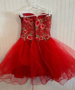 Sherri Hill Red Size 0 Mini Cocktail Dress on Queenly