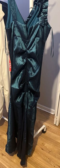 R&m richards Green Size 12 Plus Size Floor Length Mermaid Dress on Queenly