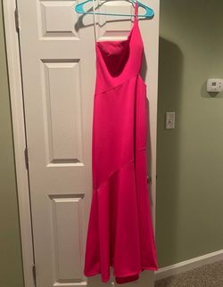 Betsy and Adam Pink Size 4 Floor Length Mermaid Dress on Queenly