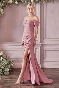 Style CDKV1057 Cinderella Divine Pink Size 4 Tall Height Floor Length Black Tie Side slit Dress on Queenly