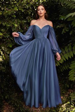 Style CD243 Cinderella Divine Blue Size 22 Plus Size Tall Height Floor Length A-line Dress on Queenly