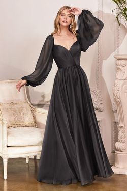 Style CD243 Cinderella Divine Black Size 14 Military Floor Length A-line Dress on Queenly