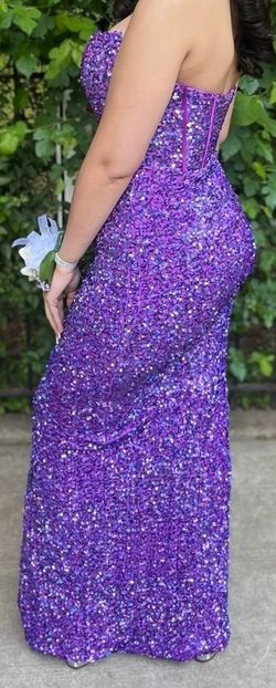 Portia and Scarlett Purple Size 6 Sweetheart Plunge Strapless Side slit Dress on Queenly
