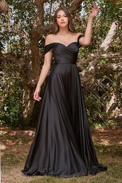 Style CD7493 Cinderella Divine Black Size 10 Tall Height Side slit Dress on Queenly