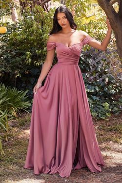 Style CD7493 Cinderella Divine Pink Size 10 Tall Height Side slit Dress on Queenly