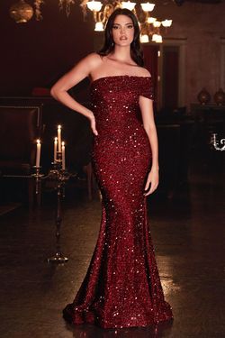 Style CD980 Cinderella Divine Red Size 18 Floor Length Prom Tall Height Plus Size Mermaid Dress on Queenly