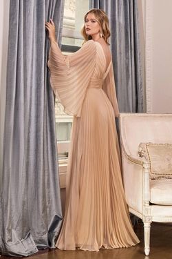 Style CD242 Cinderella Divine Gold Size 10 Cd242 Long Sleeve A-line Dress on Queenly