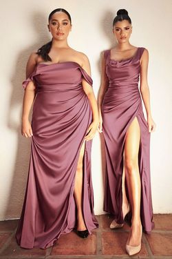 Style CD7488C Cinderella Divine Pink Size 22 Plus Size Tall Height Side slit Dress on Queenly