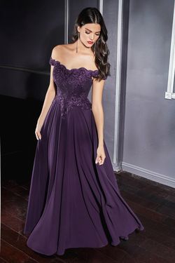 Style CD7258 Cinderella Divine Purple Size 4 Backless A-line Dress on Queenly