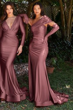 Style CD979 Cinderella Divine Pink Size 4 Spandex Tall Height One Shoulder Side slit Dress on Queenly