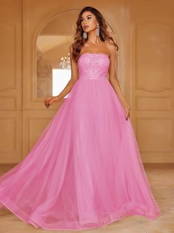 Style LAWD8029 Faeriesty Pink Size 0 Sheer Lawd8029 Sequined A-line Dress on Queenly