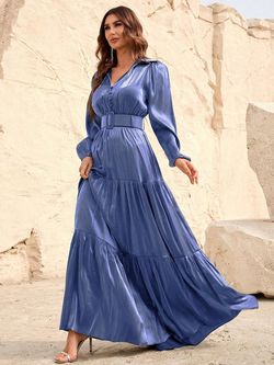 Style FSWD0966 Faeriesty Blue Size 4 Belt Fswd0966 Straight Dress on Queenly