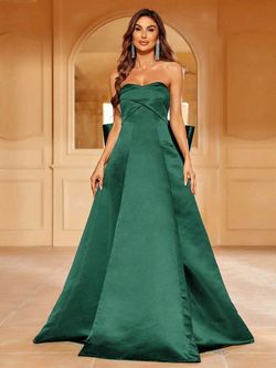 Style FSWD1346 Faeriesty Green Size 0 Prom Jersey Floor Length Black Tie Straight Dress on Queenly
