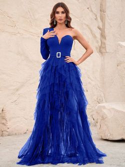 Style FSWD1313 Faeriesty Blue Size 8 Jersey Straight Dress on Queenly