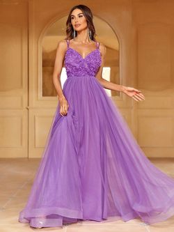 Style FSWD1400 Faeriesty Purple Size 0 Backless Polyester Tall Height Straight Dress on Queenly