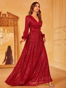 Style FSWD1405 Faeriesty Red Size 0 Polyester Sequined Jersey A-line Dress on Queenly