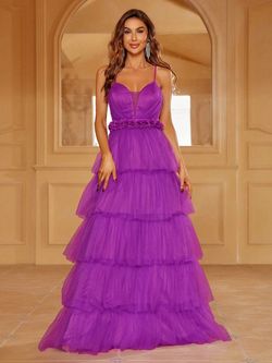 Style FSWD1197 Faeriesty Purple Size 0 Sheer Tall Height Straight Dress on Queenly
