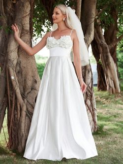 Style FSWD1657 Faeriesty White Size 0 Tall Height Satin Floor Length Straight Dress on Queenly