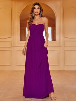 Style FSWD1165 Faeriesty Purple Size 8 Fswd1165 Tulle Floor Length Polyester A-line Dress on Queenly
