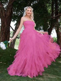 Style FSWD1612 Faeriesty Pink Size 0 Floor Length Jersey Tall Height Straight Dress on Queenly
