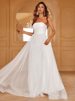 Style LAWD8029 Faeriesty White Size 0 Floor Length Sequined Lawd8029 A-line Dress on Queenly