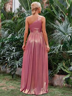 Style FSWD1429 Faeriesty Pink Size 0 Spandex One Shoulder Barbiecore Polyester A-line Dress on Queenly