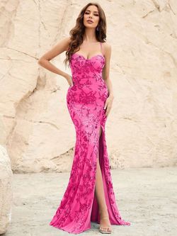 Style FSWD1208 Faeriesty Pink Size 8 Corset Spaghetti Strap Side slit Dress on Queenly