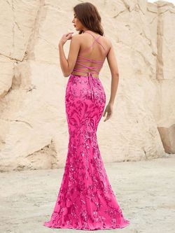 Style FSWD1208 Faeriesty Pink Size 12 Fswd1208 Spaghetti Strap Tall Height Side slit Dress on Queenly