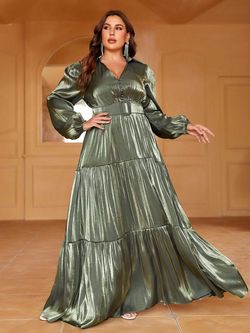 Style FSWD0966P Faeriesty Green Size 20 Belt Polyester Straight Dress on Queenly